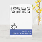 Tea Lover's Standard Blue Birthday Kaart (Gele Bloem)
