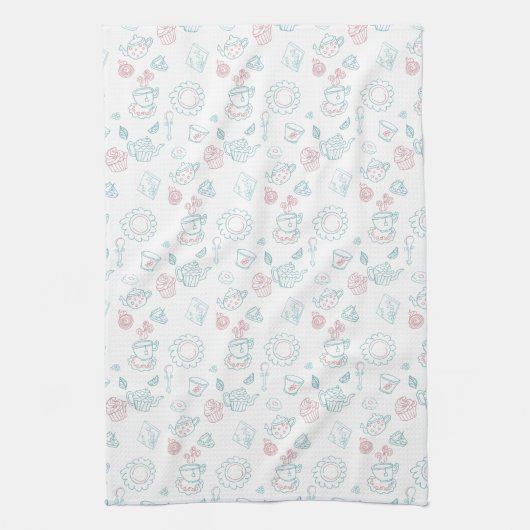 Tea Lovers Time Doodles Theedoek (Verticaal)