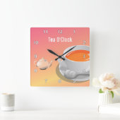Tea Lovers Wall Clock Vierkante Klok (Huis)