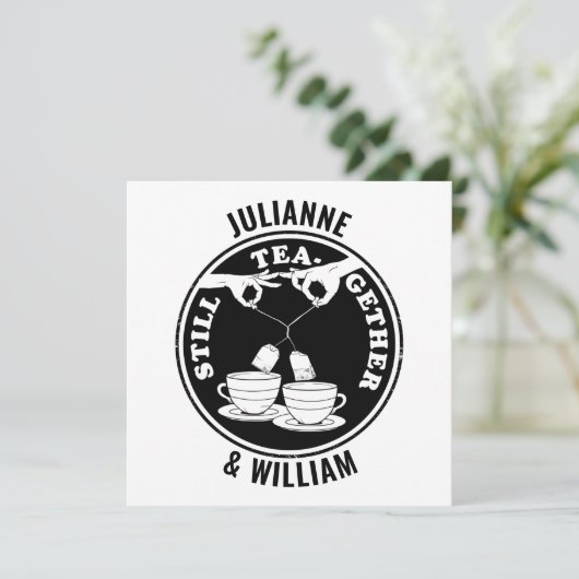 Tea lovers Wedding Invitation Kaart (Staand voorkant)