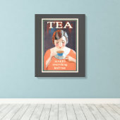 Tea maakt alles beter canvas afdruk (Insitu (Houten vloer))