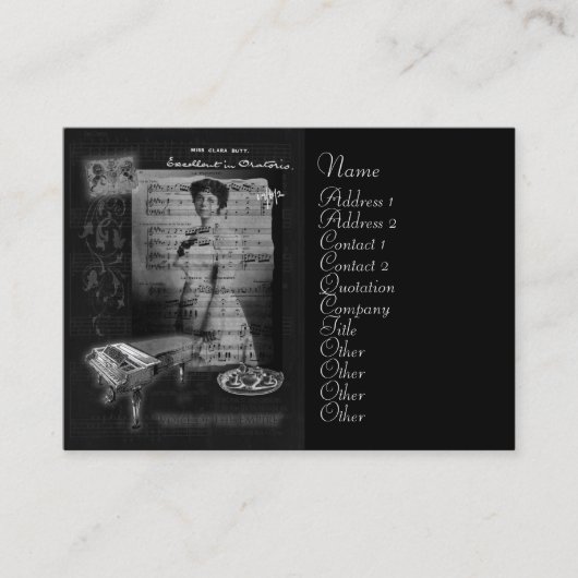 Tea meenemen met Clara Butt Visitekaartje (Voorkant)