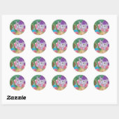 Tea met de Cheshire cat Button Ronde Sticker (Vel)