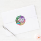 Tea met de Cheshire cat Button Ronde Sticker (Envelop)