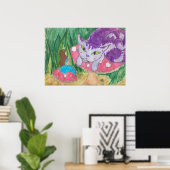 Tea met de Cheshire cat Poster (Thuiskantoor)
