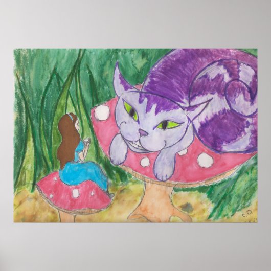 Tea met de Cheshire cat Poster (Voorkant)