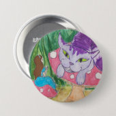 Tea met de Cheshire cat Ronde Button 7,6 Cm (Voorkant /achterkant)