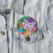Tea met de Cheshire cat Ronde Button 7,6 Cm (In situ)