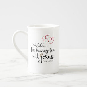 TEA MET JESUS Funny Cute Christelijk Quote Porselein Kop