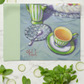 Tea met Pavlova Cake Tea Towel Theedoek (Gevouwen)