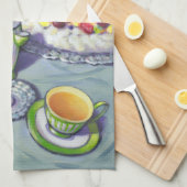 Tea met Pavlova Cake Tea Towel Theedoek (Quarter Fold)
