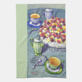 Tea met Pavlova Cake Tea Towel Theedoek