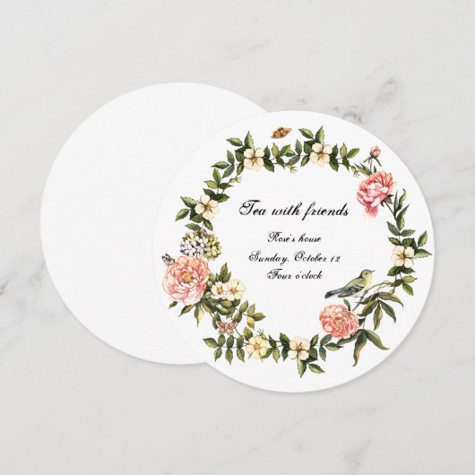 Tea met uitnodiging voor vrienden (Voorkant / Achterkant)