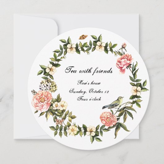 Tea met uitnodiging voor vrienden (Voorkant)