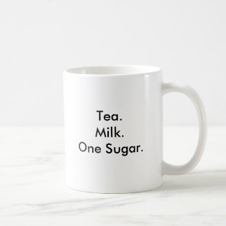 Tea.Milk.One Sugar. Koffiemok
