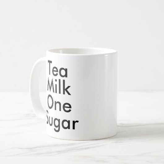 Tea Milk One Sugar | mok van het Kantoor-adviseur (Voorkant links)