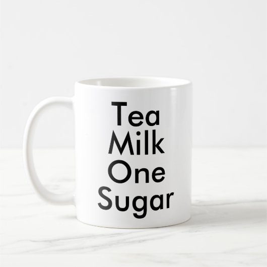 Tea Milk One Sugar | mok van het Kantoor-adviseur (Links)