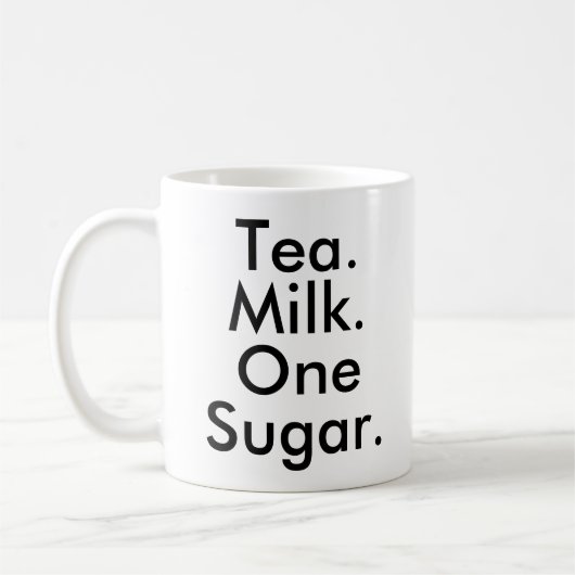Tea Milk One Sugar | mok van het Kantoor-adviseur (Links)