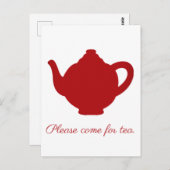 Tea moderne rode theepot briefkaart (Voorkant / Achterkant)
