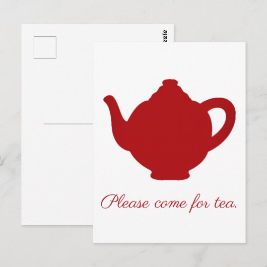 Tea moderne rode theepot briefkaart (Voorkant / Achterkant)