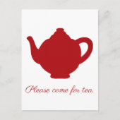 Tea moderne rode theepot briefkaart (Voorkant)