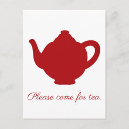 Tea moderne rode theepot briefkaart