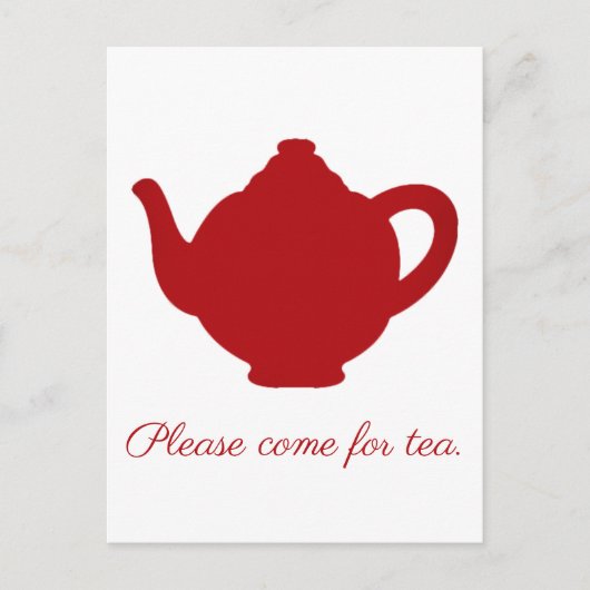 Tea moderne rode theepot briefkaart (Voorkant)