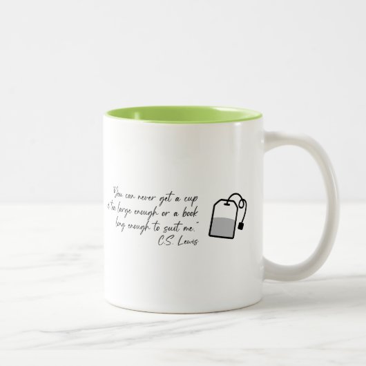 Tea molecule porcelain cup and CS Lewis quote Tweekleurige Koffiemok (Rechts)