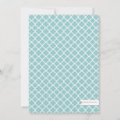 Tea-partij Chic Tan & Blauwgroen Teapot Vrijgezell Kaart (Achterkant)