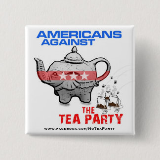 TEA PARTIJ ELEPHANT WORDT BAGGED! VIERKANTE BUTTON 5,1 CM