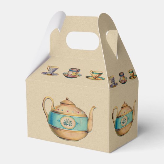 TEA PARTIJ Gable Box Persoonlijk Bedankdoosjes (Achterkant)