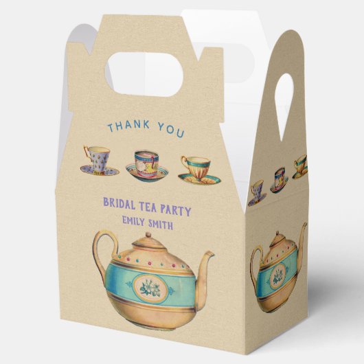 TEA PARTIJ Gable Box Persoonlijk Bedankdoosjes (Geopend)