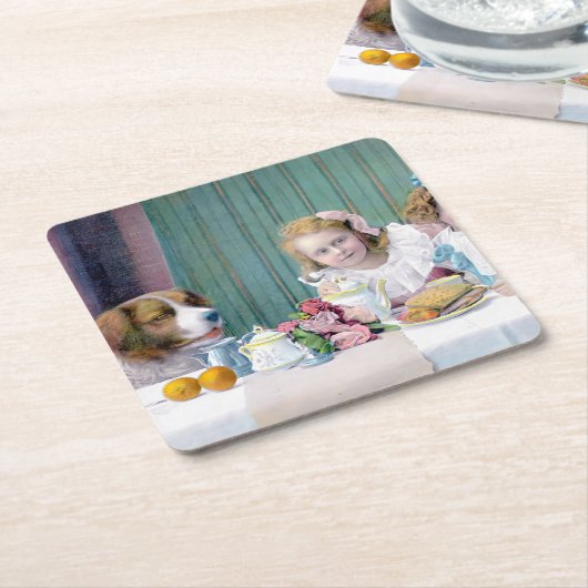 Tea-partij Kartonnen Onderzetters (Schuin)