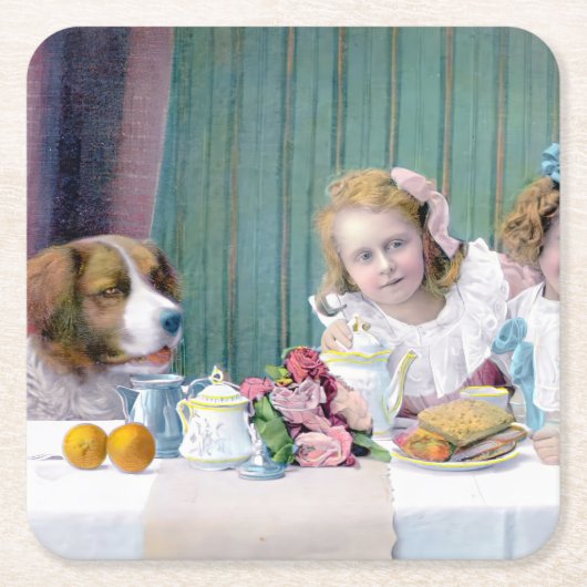 Tea-partij Kartonnen Onderzetters (Voorkant)