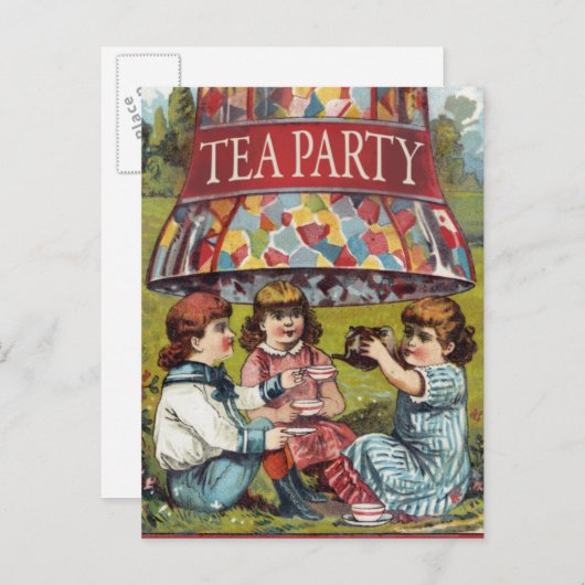 Tea-partij Uitnodiging Briefkaart (Voorkant / Achterkant)