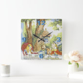 Tea Party 1 Vierkante Klok (Huis)