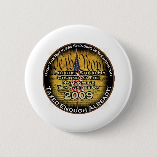 Tea party 2009 ronde button 5,7 cm (Voorkant)