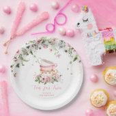 Tea Party 2nd Birthday Plates Papieren Bordje (Feest)