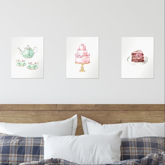 Tea Party 3 Print Wall Art Set (Slaapkamer)