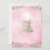 Tea Party 4e verjaardag, Tea Time Party Kaart (Achterkant)