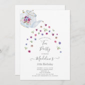 Tea Party 50ste verjaardagsfeestje Kaart (Voorkant / Achterkant)