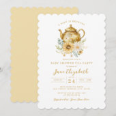 Tea Party A Baby is het brouwen van zonnebloem Bab Kaart (Voorkant / Achterkant)