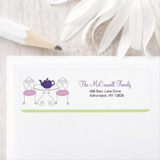 Tea Party AFDRUKBARE ADRESETIKETTEN Etiket (Insitu)