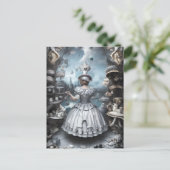 Tea Party Alice in Wonderland Fantasy AI Art Briefkaart (Staand voorkant)