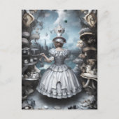 Tea Party Alice in Wonderland Fantasy AI Art Briefkaart (Voorkant)