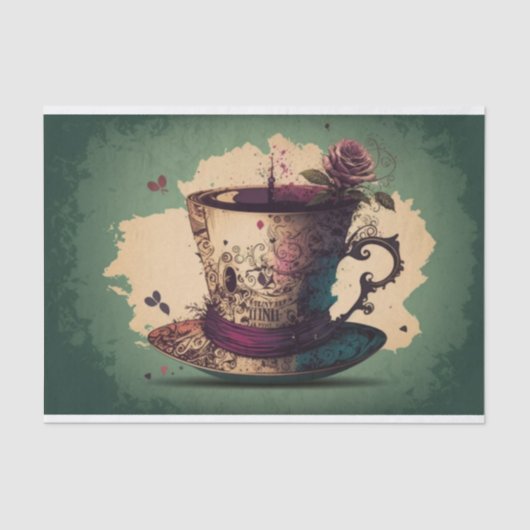 Tea Party Alice in wonderland gekke hatter Tissuepapier (Voorkant)