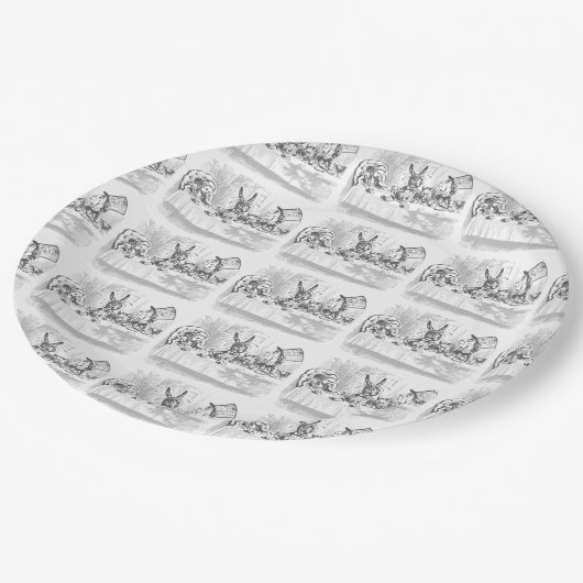 Tea Party Alice in Wonderland Papier Borden Papieren Bordje (Gekanteld)