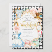 Tea party Alice in wonderland roze meisje op mijn  Kaart (Voorkant)