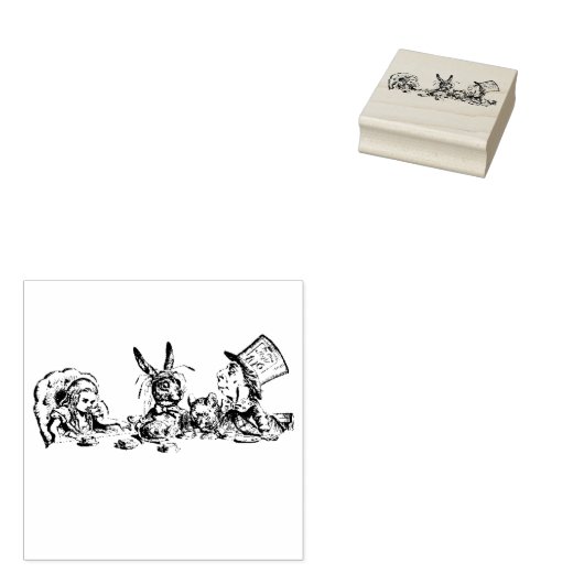 Tea Party  Alice in Wonderland Rubberstempel (Gestempeld)