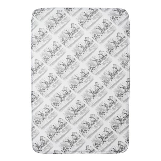Tea Party Alice in Wonderland Thed Bath Mat (Voorkant Verticaal)